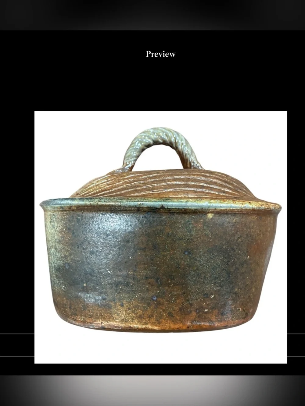 Stoneware Casserole Studio Stoneware Soup Tureen or Serving Dish W/ Twisted Lid